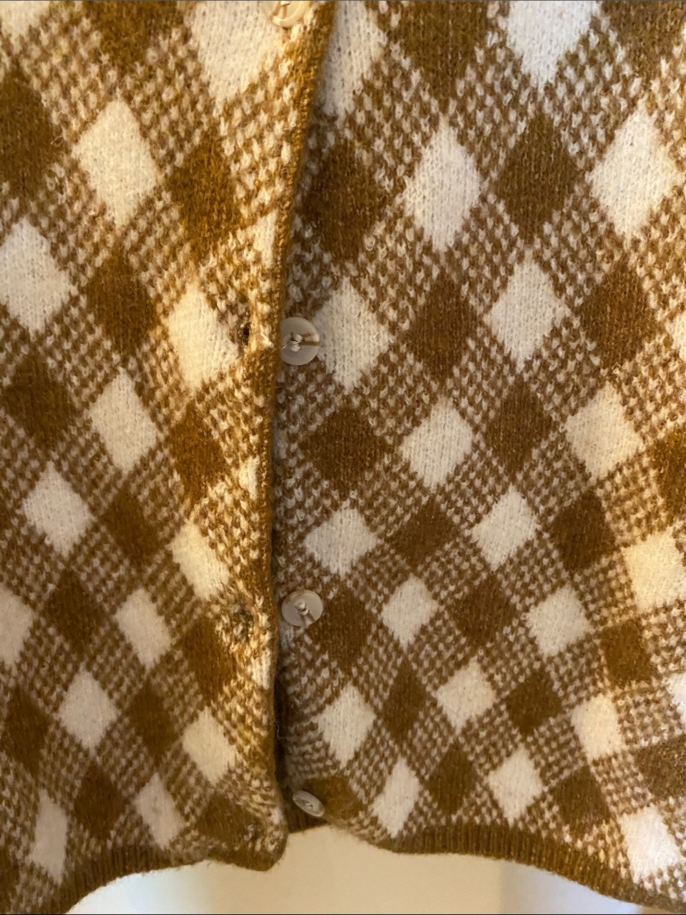 Zara Argyle Cropped Cardigan Sweater - Picture 3 of 4